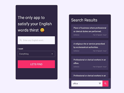 Words android android app app appdesign appui carddesign form field mobileapp oneui search uiux userexperiance