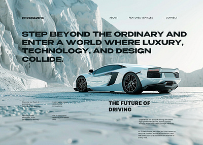 DriveXclusive auto car landing page ui ux web app web page design web site design
