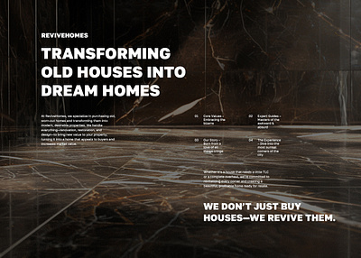 ReviveHomes home renovation landing page real estate ui ux web app web page design web site design