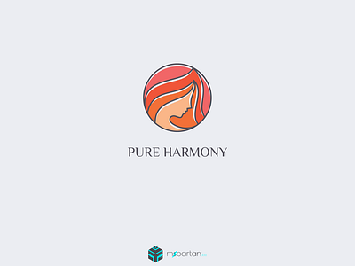 Pure Harmony beautiful beauty logo boutique brand branding bridal business business logo clean glamour hair dresser hairdresser logo makeup makeup artist massage nature pink pretty woman