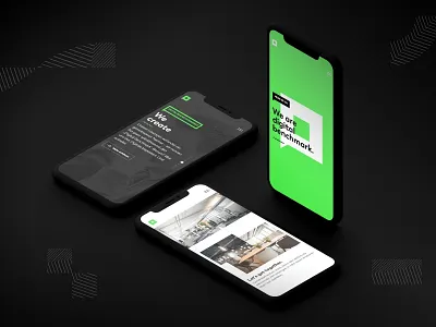 Responsive iPhone X Screens - pixelart branding clean design digital flat interactive menu mobile multidisciplinary navigation pixelart responsive ui ux web website