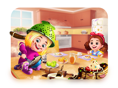 KIDS, TIME TO SHOW OFF YOUR CHEF SKILLS. (Game Design) animation art artist cartoon cartoon art cartoonist character art character design chef colors creative design food game gamedesign illustartor kids kidsart ui vector