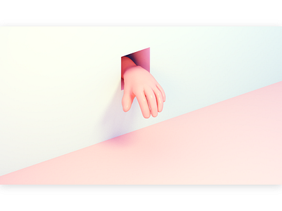 pastel hand through a hole 3d art design fashion mannequin miniature model modern room stylish
