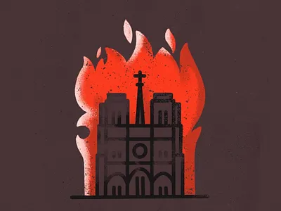 Rebuild Notre Dame 🔥 architecture building burning cathedral catholic church city cultural damage eiffel europe fire icon illustration landmark louvre notre dame paris rebuild save support