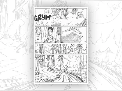 Grym comic art comics design illustration ink art