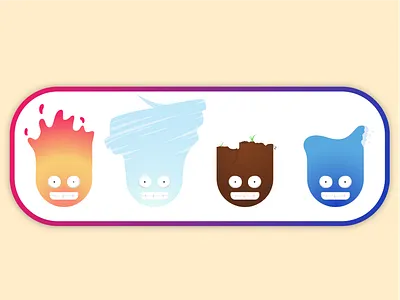 The Elements earth fire illustation water wind