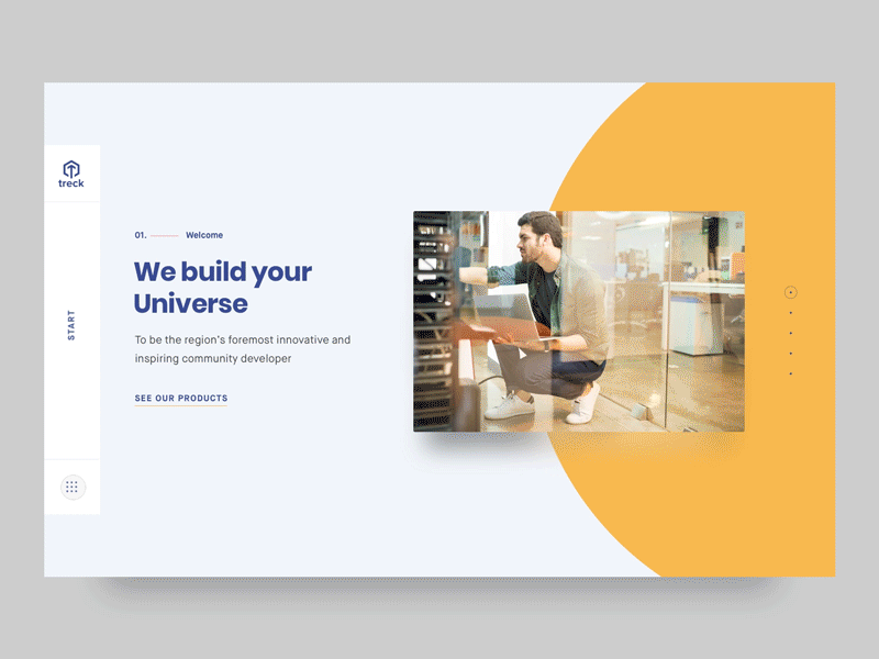 treck | hosting service animation brand design hosting interaction menu motion navigation navigation bar transition typography