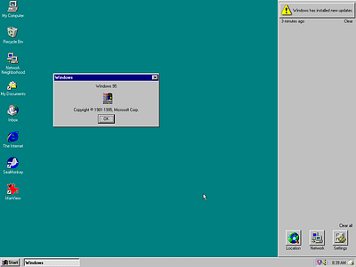 Daily UI #049 Notification Center 049 49 dailyui notification notification center notifications update updates windows windows 95