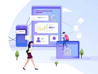 Concept Illustration for the Designway website artistmichi browser cute design designway hero homepage illustration professional sketch ui web