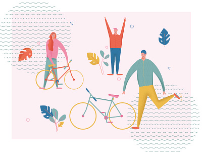 happy happy illustration people spring weekend
