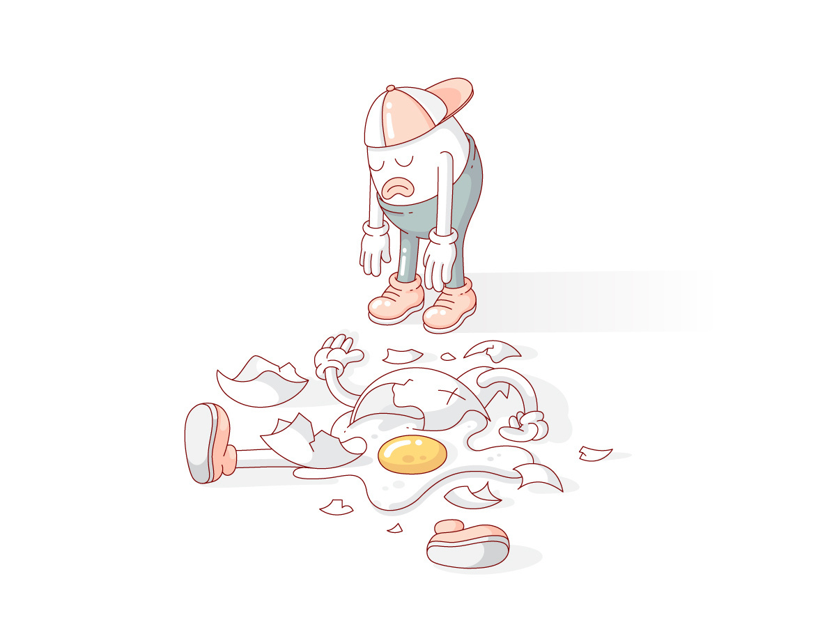 Broken broken buddy design drawing easter egg eggs friends funny illustration love sad shattered vector