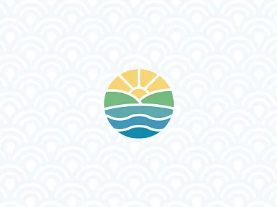 Friday Sunshine badge balance branding design illustration land logo mark sea sun sunshine