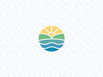 Friday Sunshine badge balance branding design illustration land logo mark sea sun sunshine