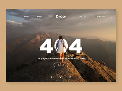 404 Error page. app appdesign character design drop follow follow me followforfollow illustration logo typography ui ui design inspiration uidesign ux uxdesign web webdesign