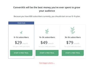 Simplified pricing matrix marketing design pricing table