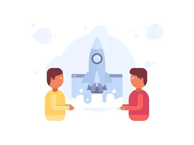Rocket & People Illustration boost clean creative design drawing illustration illustrator minimal rocket simple simplicity vector web