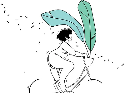 Lazy Sunday in Barcelona flat illustration vector