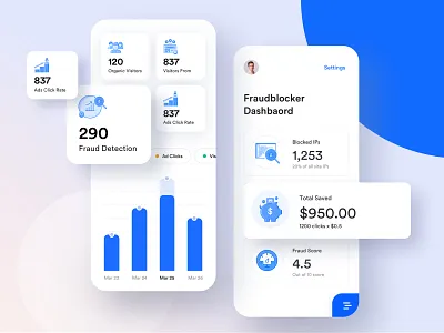 App #2 Protect advertisers from paying for fraudulent clicks android app app design block design design app design trend 2019 dribbble best shot fraud fraudblocker ios app ios application spam