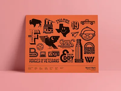 Recent Work poster austin branding design illustration lock up logo poster screenprint texas typography vector