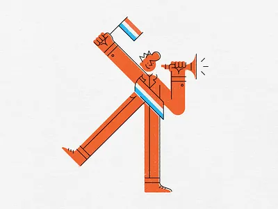 Friday Friend: Kings Day character geometric illustration king mascot minimal netherlands vector