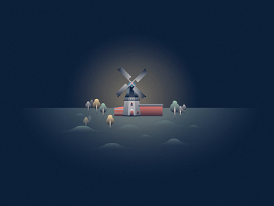 Old Mill — Højer environment illustration mill