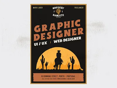 Whiskey Bandito Poster #01 art branding colors cowboy creative desert design design art draw graphic design graphic art graphic artist illustration logo marketing poster poster art poster collection vector wild