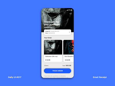 DailyUI #017 Email Receipt app dailyui dailyui017 email receipt interface receipt shoping ui