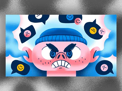 Don't be that person.... angry bright chunky color designer face feedback geometric illustration paint person photoshop portrait simple smiley texture