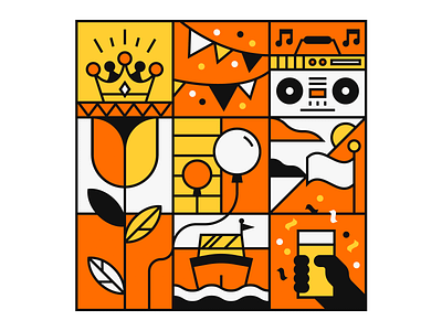 Kingsday celebration festive illustration agency illustrator kingsday music party