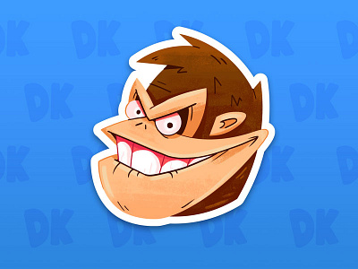 Donkey Kong cartoon cartoon art character design game game dev gaming grin happy illustration nintendo nintendo switch smash bros smash ultimate smile sticker texture