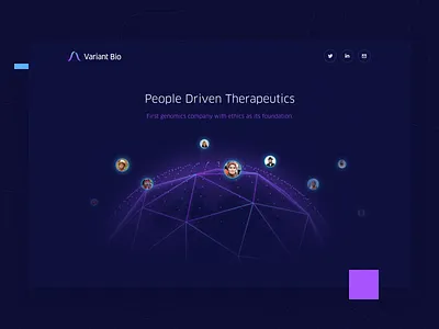 Variant Bio blue brand brandbook branding dark blue design gradient hellohello landing logo people polygon therapeutics typography ui ux variantbio violet web world