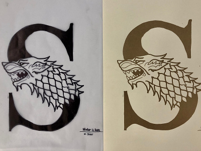 House Stark, Drop Cap S handlettering illustration