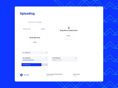 Uploading Components | Design System blocks blue clean component components dashboard download drop file form form builder light minimal modern progress upload upload file ux web