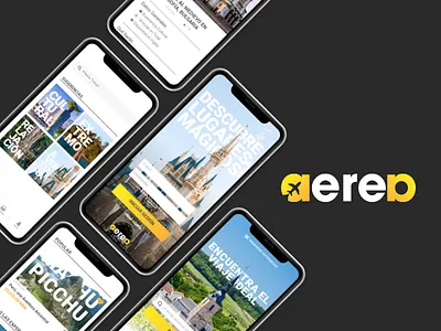 Aerea App app minimal mobile photography travel travel app ui ux