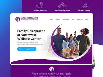Family Chiro design flat typography ui web website