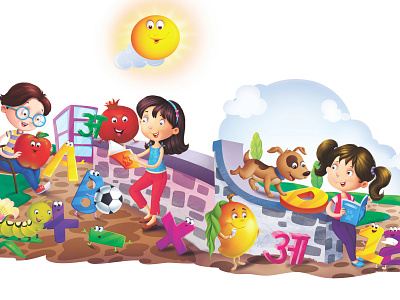Fun time 2dcartoon animation ball bottles boy branding cartoon character children are playing with words childrensbookillustration color design falling freelanceillustrator fun time funny illustration illustration art kdpbook storybookartist