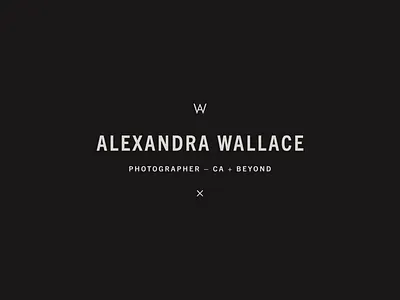 Alexandra Wallace – Brand Refresh brand brand design brand identity branding california central coast editorial fashion identity letters logo logo design monogram photographer photographer logo type typography weddings wordmark