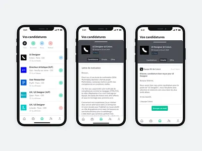 Inbox & Mails WTTJ Application app app design application design graphism inbox interface ui ux webdesign
