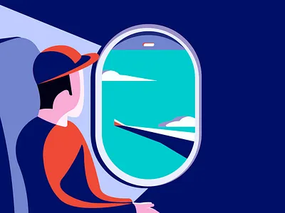 Traveller flat flight illustration