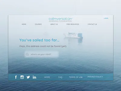 Daily UI Challenge Day 8: 404 Page 100 day challenge 404 page calm dailyui design ui ux web webdesign
