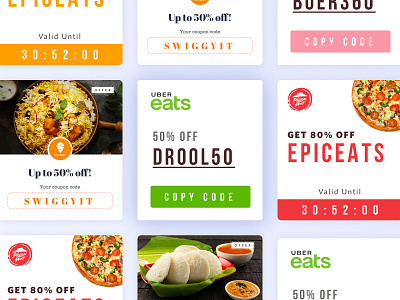 Coupon Code Ui Design bala ux card counter coupon coupon code coupons design discount discount code food minimal offer timer ui ux