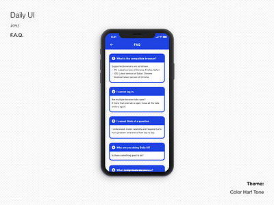 Daily UI #092 F.A.Q. adobexd dailyui