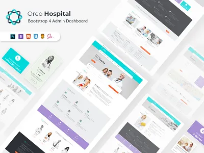 Oreo Hospital FrontEnd HTML template bootstrap bootstrap 4 design doctor graphic grunt hospital hospital website hospitals html 5 photoshop psd design responcive scss thememakker website