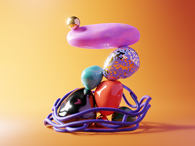 Z - 36DaysofType06 36days z 36daysoftype 3d alphabets balance blender blender3d branding composition design gold hyderabad illustration marvel pebbles render threads type typography zen