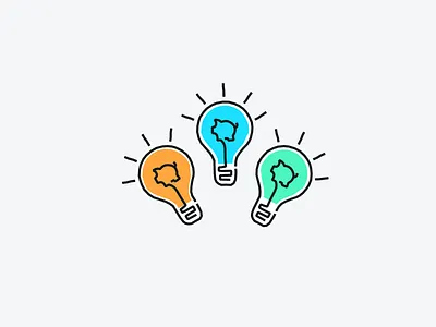Lightbulb moment colour design fintech ideas illustration lightbulb piggy tandem vector wip