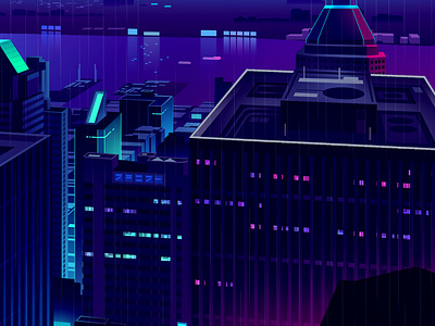 Mirage_series_23 80s animation blade runner city cyberpunk futur game gradient illustration neon retro skyline vector