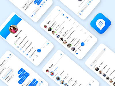 Messenger Revamp chat app facebook gradient isometric logo messenger mobile app mobile app design revamp sketch ui ui design uiux