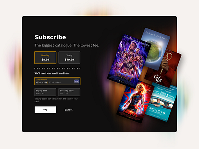 DailyUI - 002 Credit Card Input checkout credit card daily ui subscribe