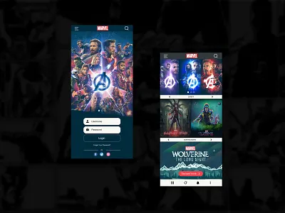 Marvel App Ui | Rish Designs avengers end game avengers ui disney marvel marvel app marvel ui rish rish designs ui ux