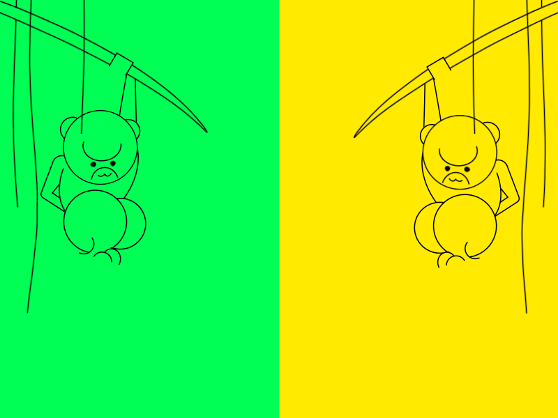 Jungle 2d animation animal character animation character design fall geometic ivy jungle lineart monkey rope shapes stroke tree wood